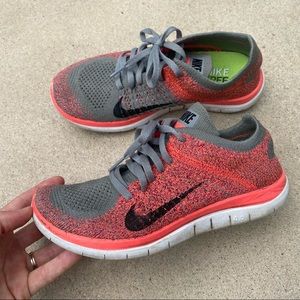 Nike Free 4.0 Flyknit Gray & Hot Pink